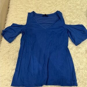 Women's Blue Cold Shoulder Top